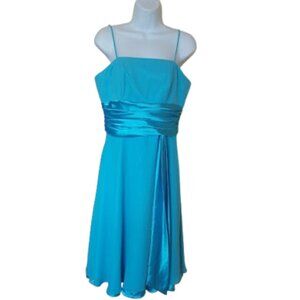 Bright Turquoise Blue Party Dress Fits Size Small